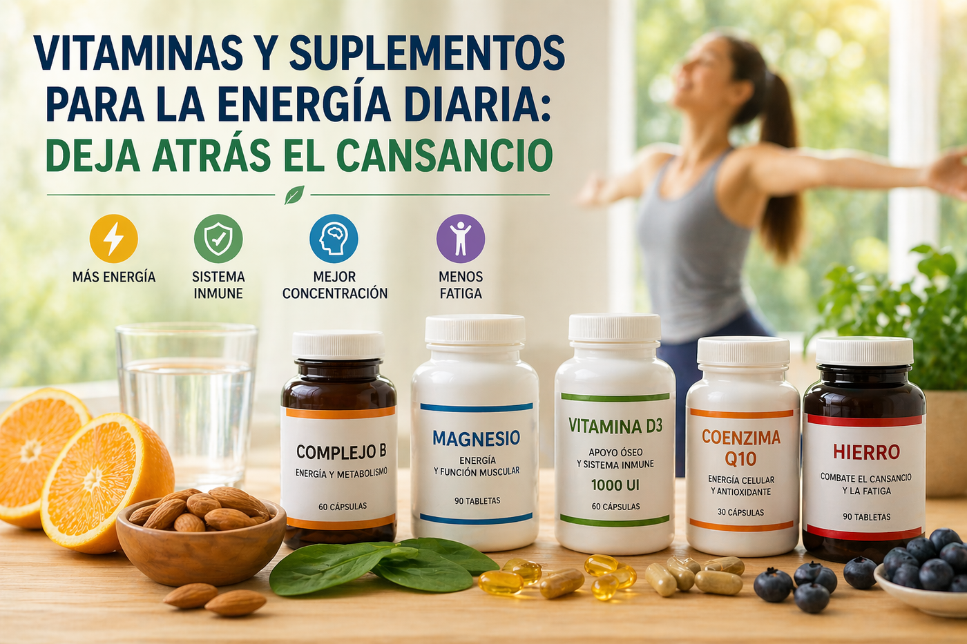 Vitaminas y suplementos para la energía diaria: deja atrás el cansancio