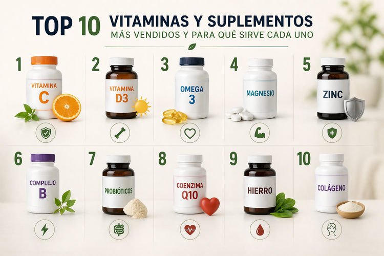Top 10 vitaminas y suplementos más vendidos y ¿Para qué sirve cada uno?