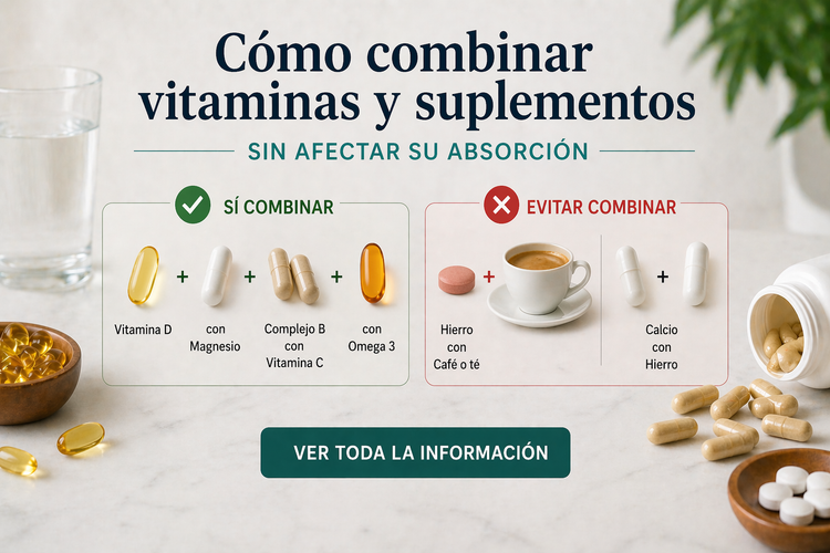 ¿Cómo combinar vitaminas y suplementos sin afectar su absorción?