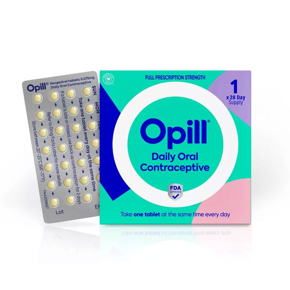 Anticonceptivos Opill Para un 1 Mes (Sin Receta), 28 pastillas