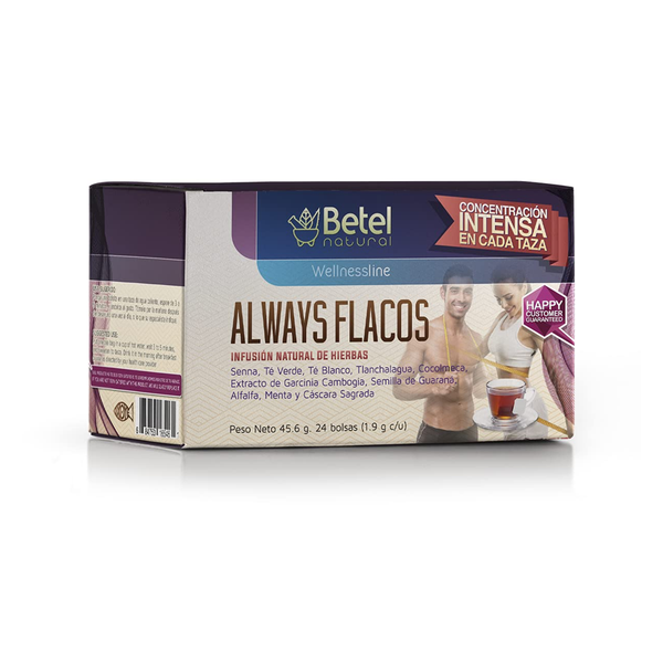 Betel Natural Always Flacos Té Natural, 24 Bolsitas de Té