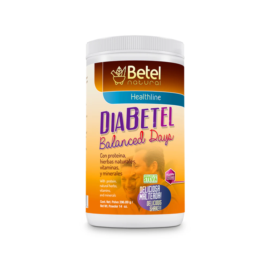 Betel Natural Diabetel Balanced Days Batido Saludable Soporte Para Glucosa, 14 oz