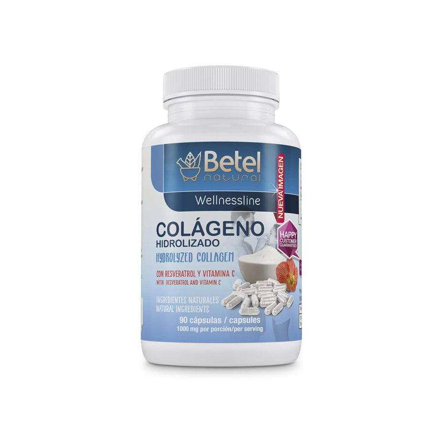 Betel Natural Colageno Hidrolizado con Resveratrol y Vitamina C, 90 Capsulas