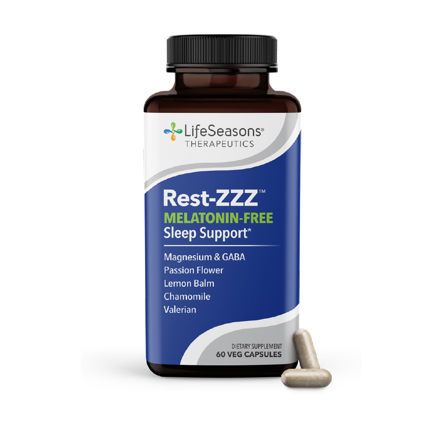 LifeSeasons Rest-Zzz Melatonin-Free Ayuda Para Dormir, 60 Capsulas