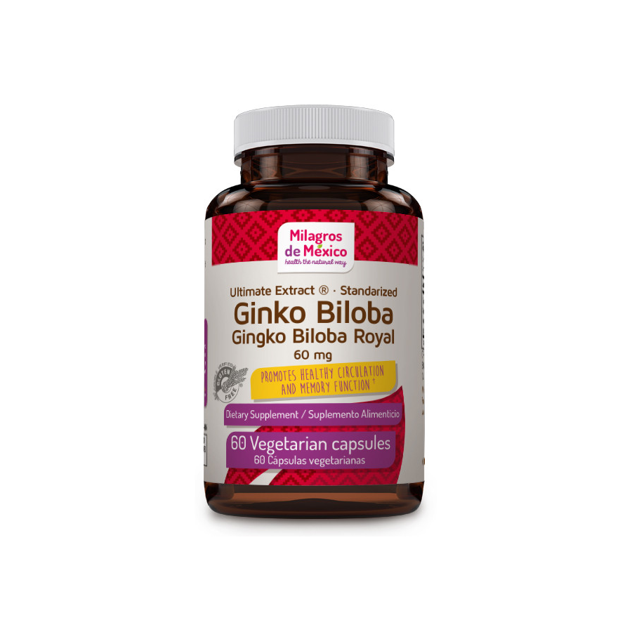 Milagros de Mexico Ginkgo Biloba, 60 Capsulas