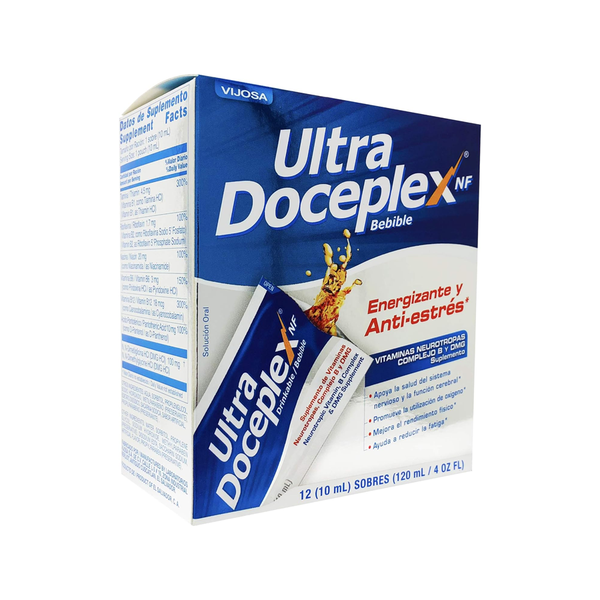 Vijosa Ultra Doceplex Energizante y Anti-estrés Bebible, 12 Bolsitas