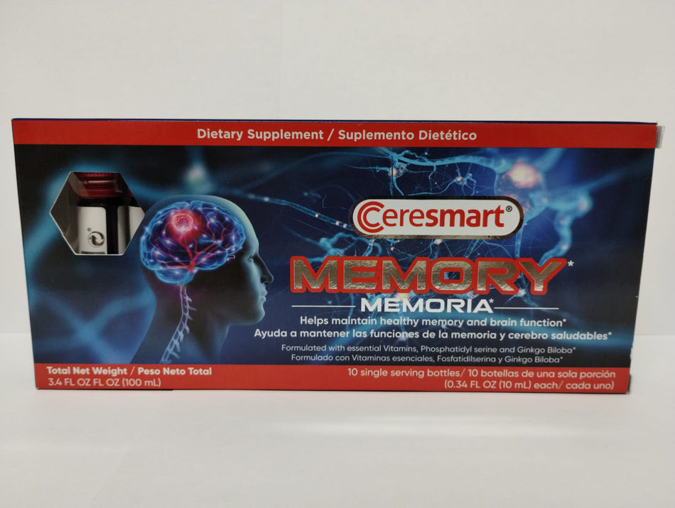 Ceresmart Memoria Ayuda a Mantener la Funciones de la Memoria y Cerebro, 10 Botellas