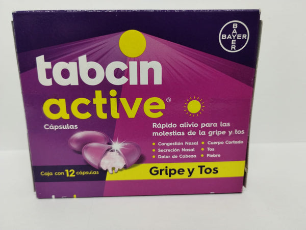 Tabcin Active Gripe y Tos, 12 Capsulas