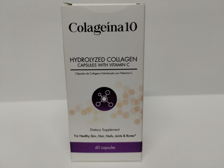 Colageina 10 Colageno Hidrolizado con Vitamina C, 60 Capsulas