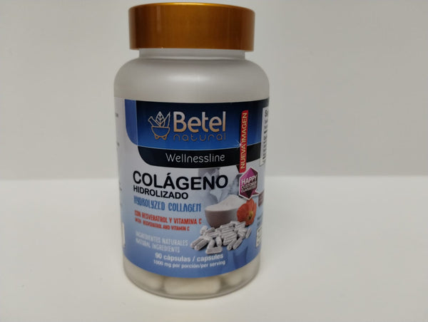 Betel Natural Colageno Hidrolizado Con Resveratrol y Vitamina C, 90 Capsulas