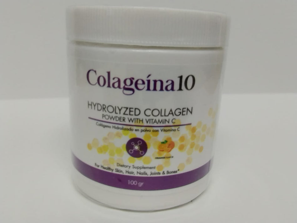 Colageina 10 Colageno Hidrolizado en Polvo con Vitamina C, 3.5 oz