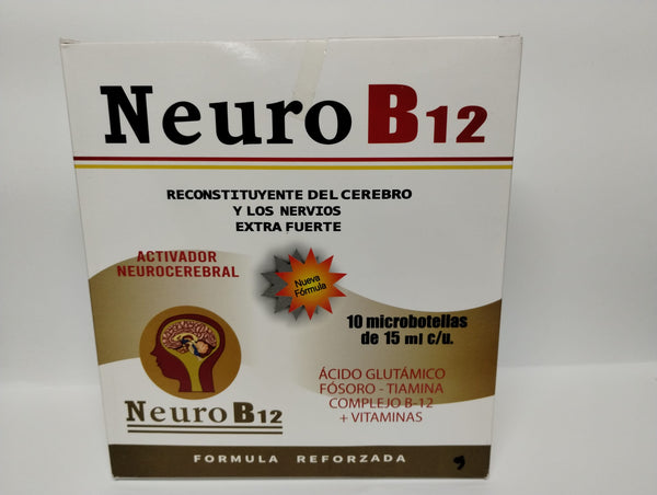 Neuro B12 Activador Neurocerebral Formula Reforzada, 10 Microbotellas