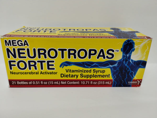 Mega Neurotropas Forte Jarabe Vitaminado, 21 Botellas de 0.51 fl oz