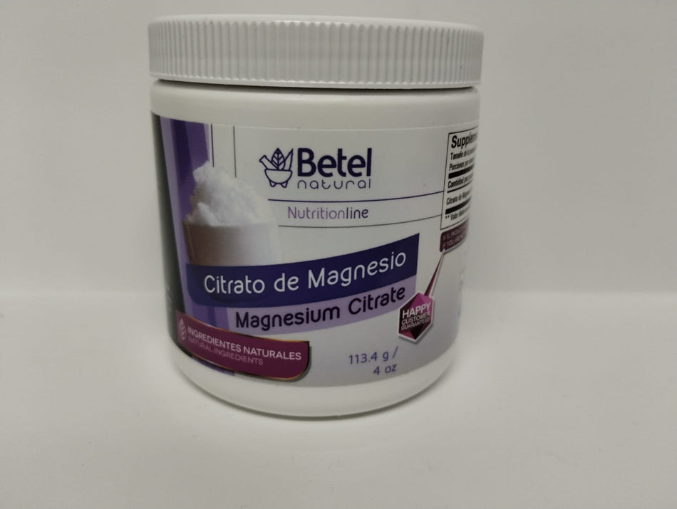 Betel Natural Citrato de Magnesio en Polvo, 4 oz