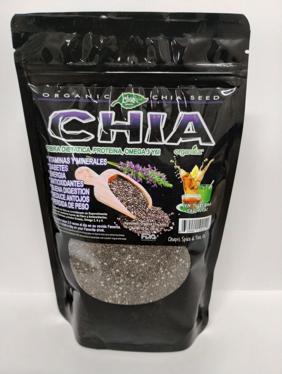Chapis Chia Fibra Dietetica, Proteina, Omega 3 y 6, 12 oz