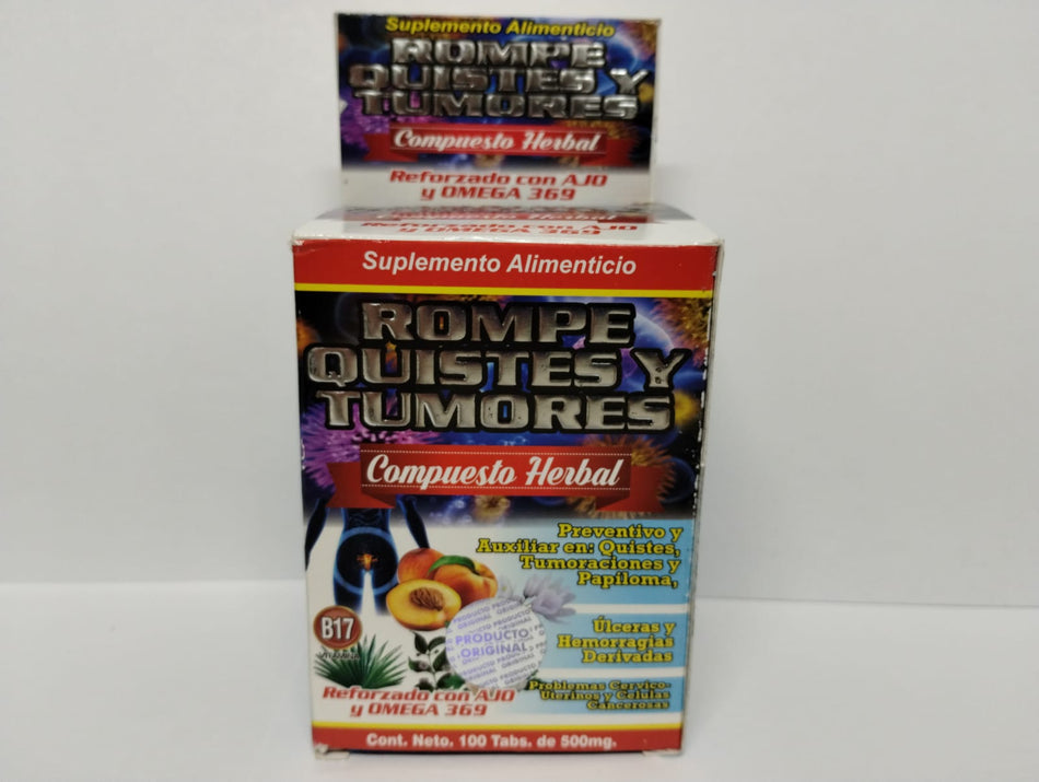 Rompe Quistes y Tumores Compuesto Herbal, 100 Tabletas