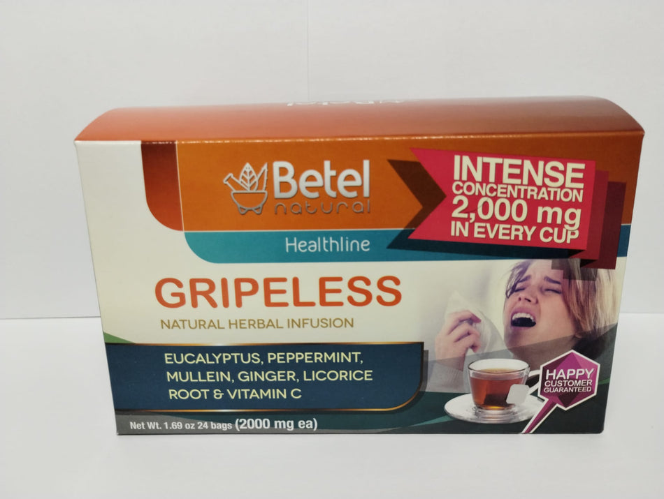 Betel Natural Gripeless Té Natural, 24 Bolsitas de Té