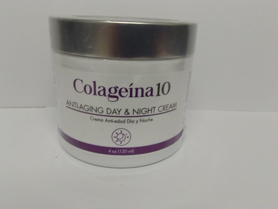 Colageina 10 Crema Anti-edad Dia y Noche, 4 oz