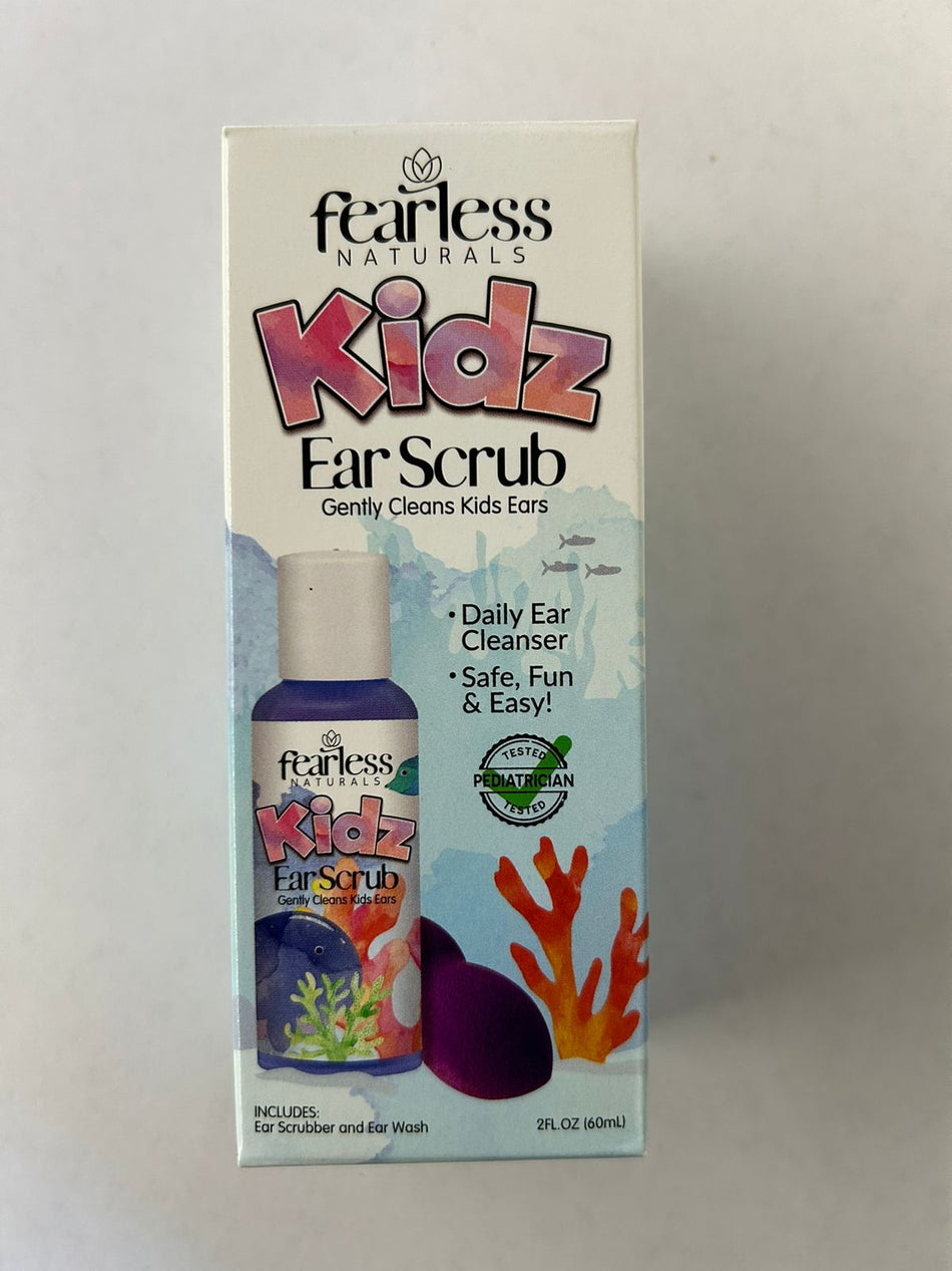 Fearless Naturals Kids Ear Scrub Limpia Suavemente los Oídos de los Niños, 2 oz