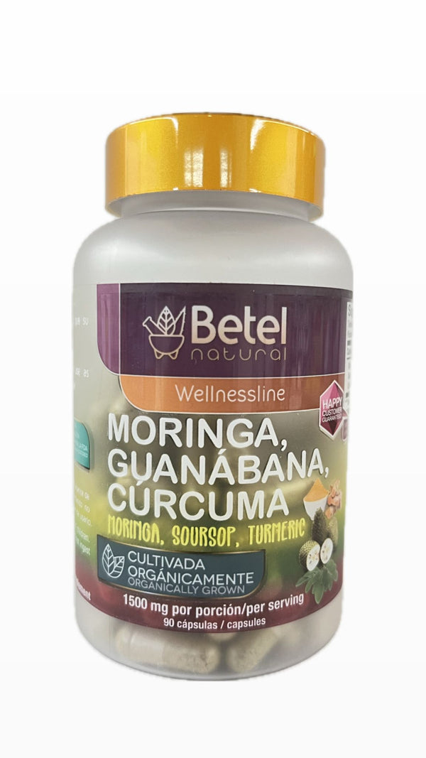 BETEL MORINGA,GUANABANA & CURCUMA 90 CAPS