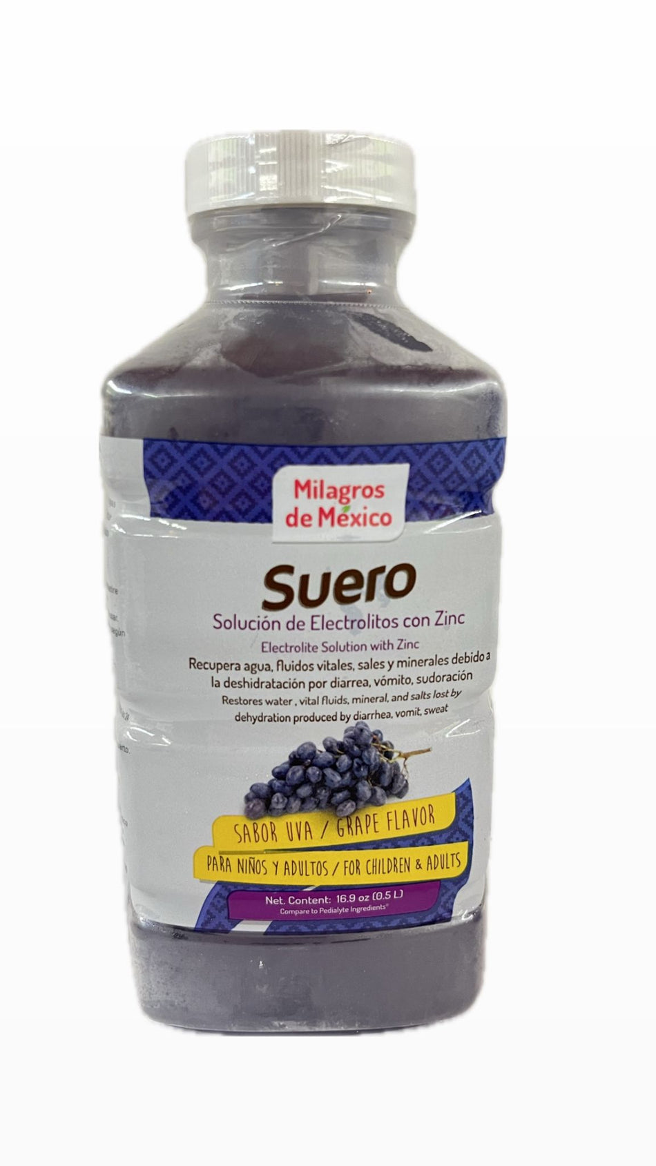 Milagros de Mexico Suero Sabor a Uva,  16.9 oz