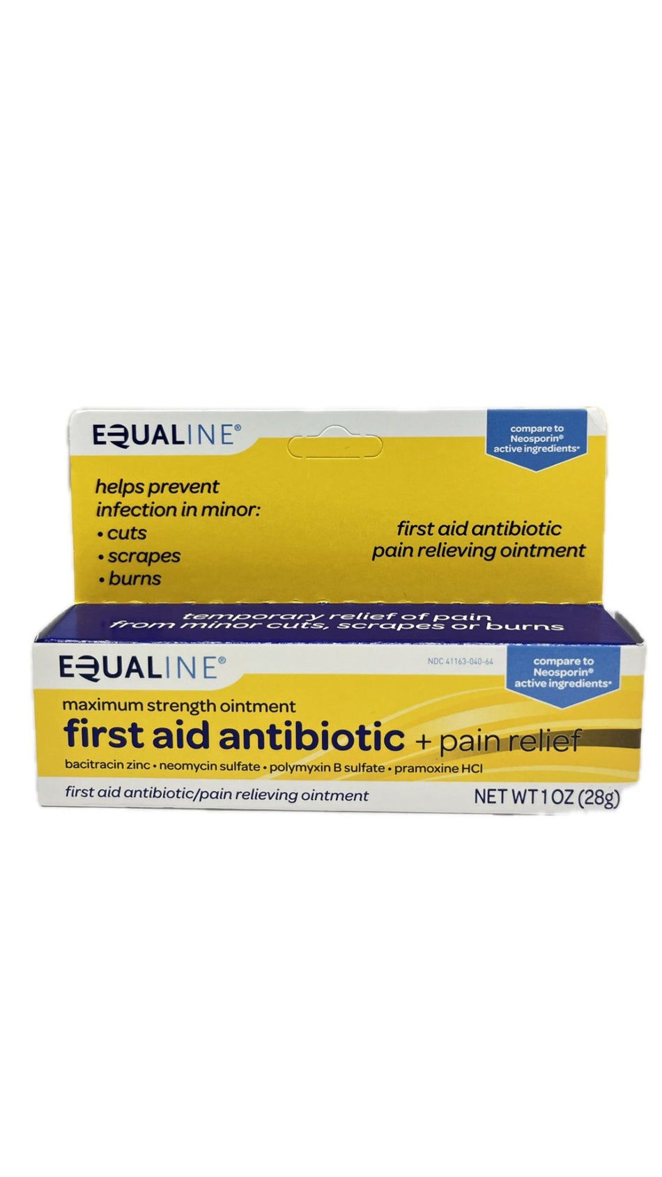 Equaline Antibiotico de primeros auxilios +Alivio del dolor 1 oz