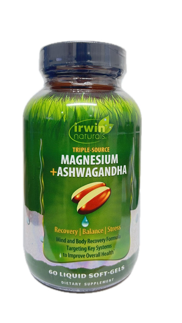 Irwin Naturals Magnesio + Ashwagangha, 60 liquid soft gels
