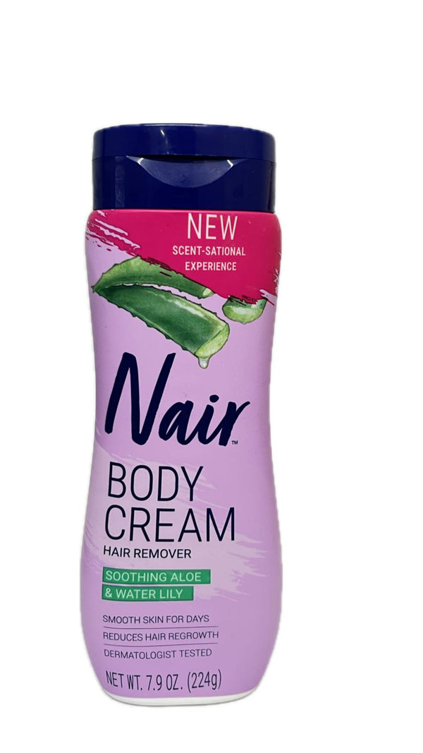 Nair Crema Corporal Depiladora Con Aloe y Lirio de Agua, 9 oz.