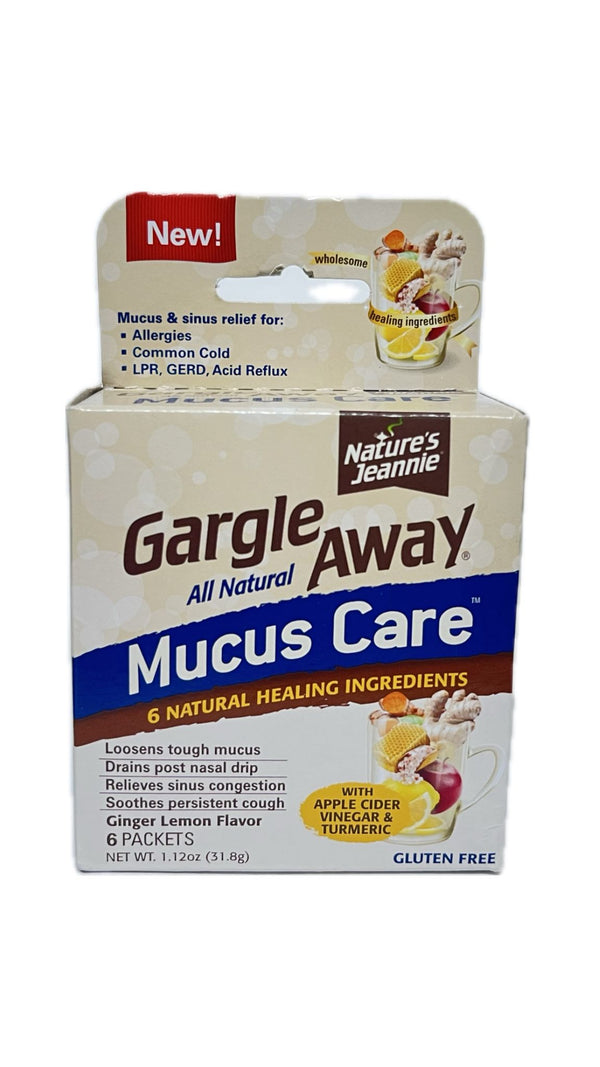 Gargle Away Cuidado De La Mucosidad Sabor a Jengibre Y Limón ,6 Bolsitas