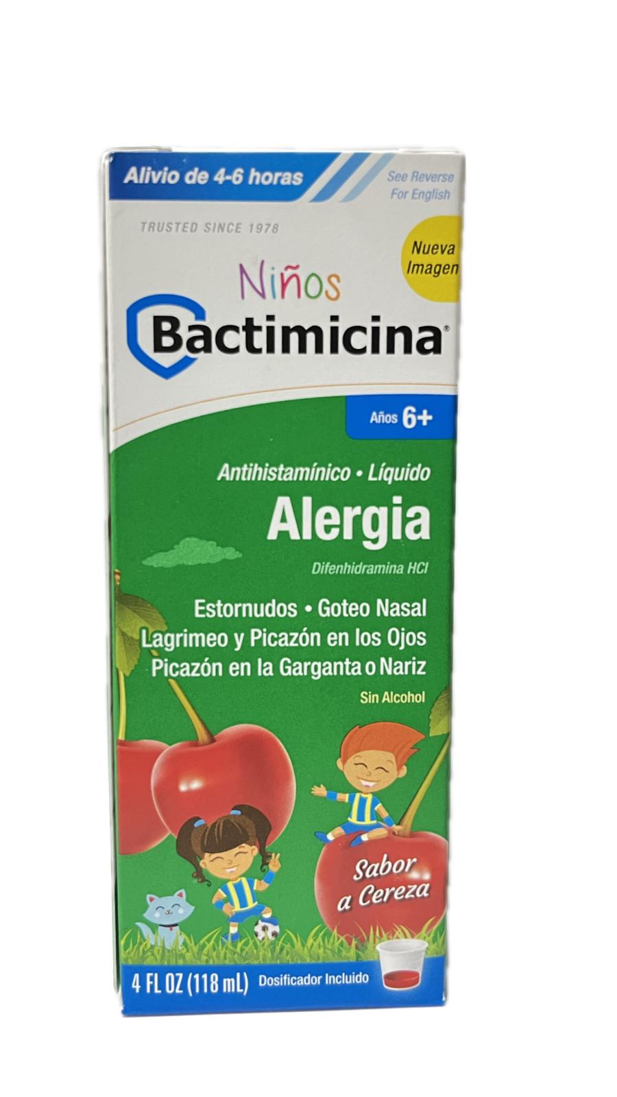 Bactimicina Niños 6+ Alergia Sabor Cereza 4 oz