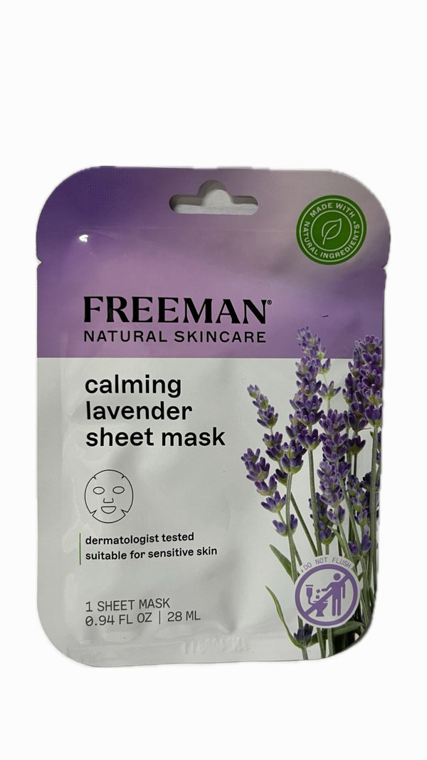 Freeman Mascarilla de Hoja de Lavanda Calmante, 1 Mascarilla.