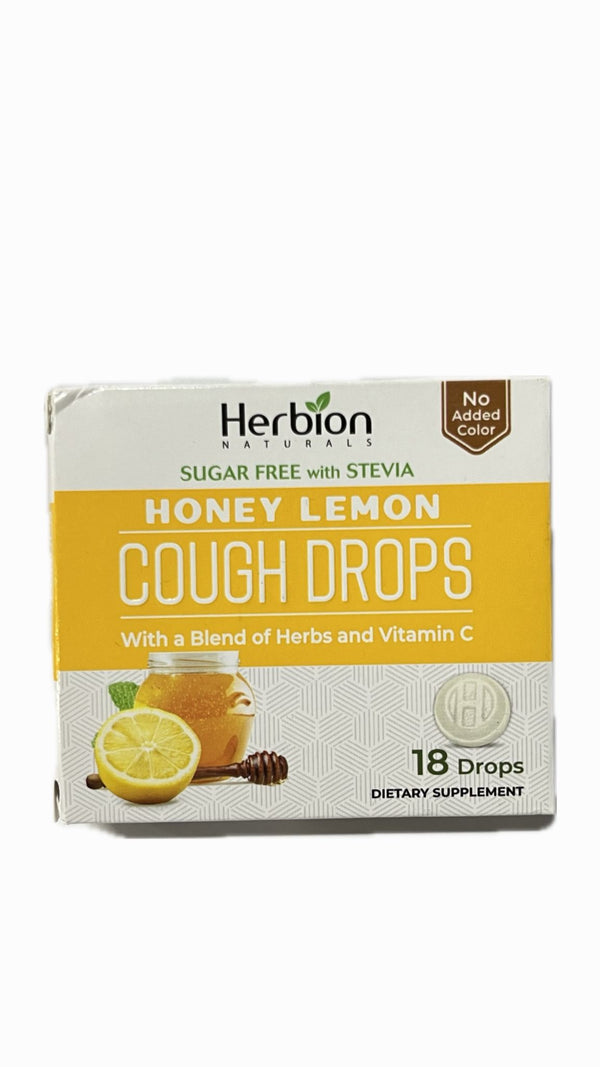 Herbion Naturals Caramelos Sabor Limon con Miel Para la Tos + Vitamina C , 18 Caramelos