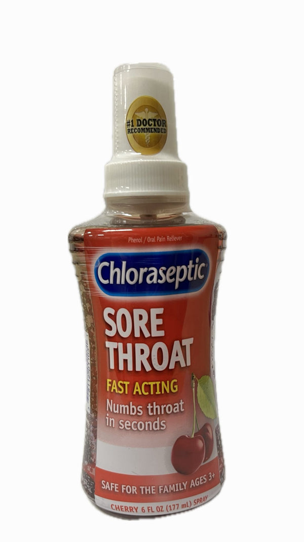 Chloraseptic Spray Analgésico Oral Sabor Cereza Para Dolor de Garganta 6 oz ,