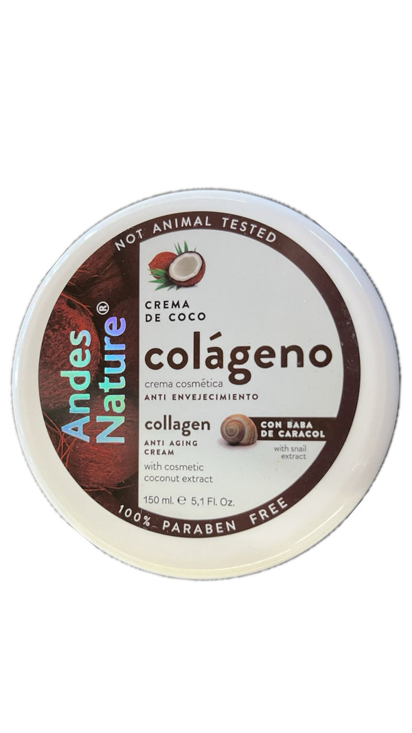 Andes Nature Crema De Coco Con Baba De Caracol Cosmética Anti Envejecimiento 5.1 oz