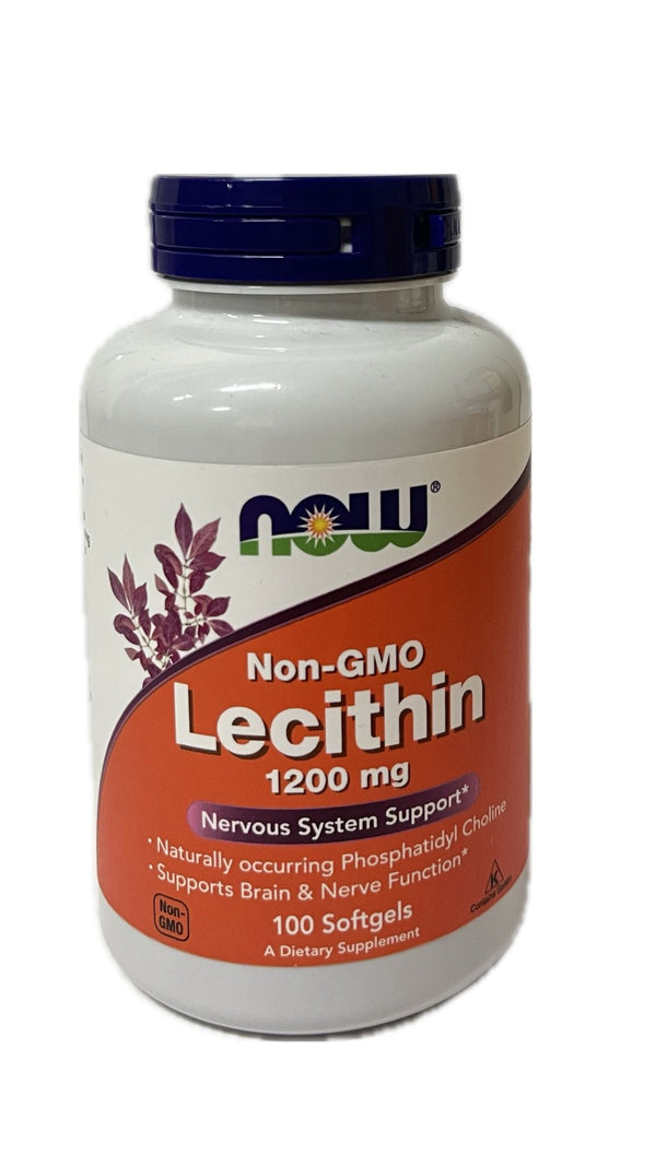 Now Lecitina Soporte del Sistema Nervioso 1200mg  100 Capsulas