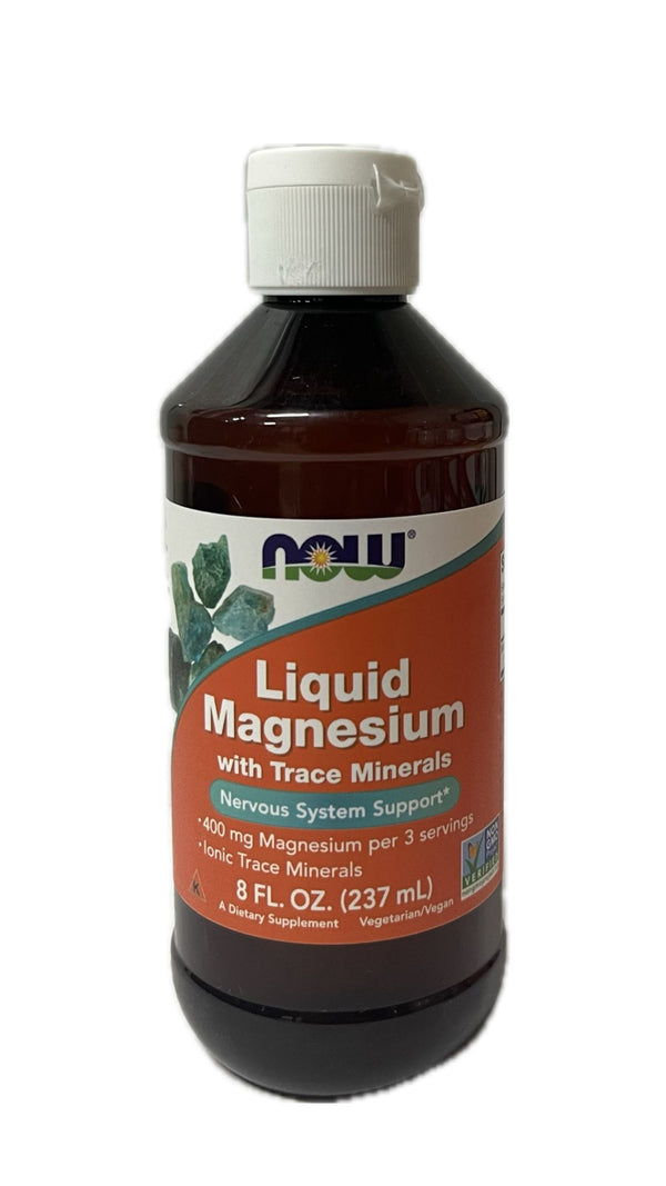 Now Magnesio Liquido Con Oligoles De Apoyo Del Sistema Nervioso 400 mg de Magnesio 8 oz