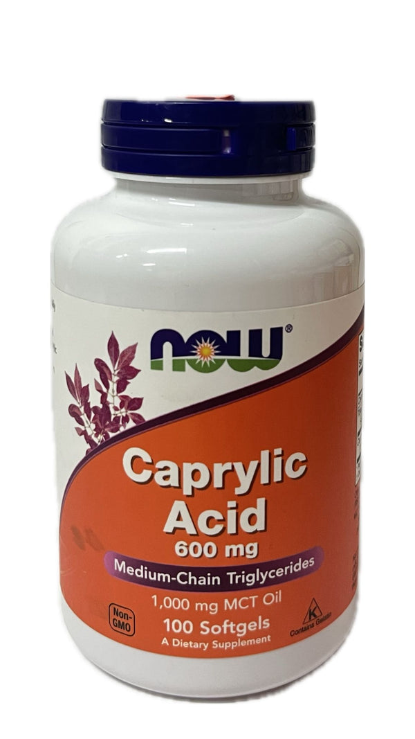 Now Caprílico Ácido 600 mg 100 Capsulas