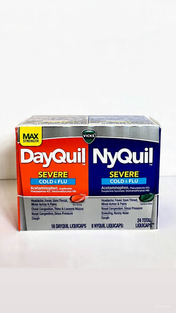 Vicks  DayQuil and NyQuil Severe Cold And Flu  24 Liquicaps