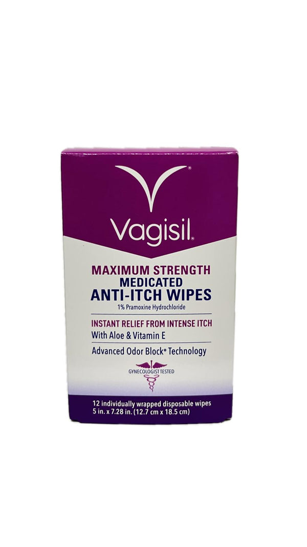 Vagisil Maxima Resistencia Toallitas anti-Picazon, 12 Toallitas